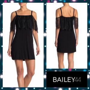 NWT MSRP $168 Bailey 44 Dark Horse Lace Trim Dress Women's Size Small